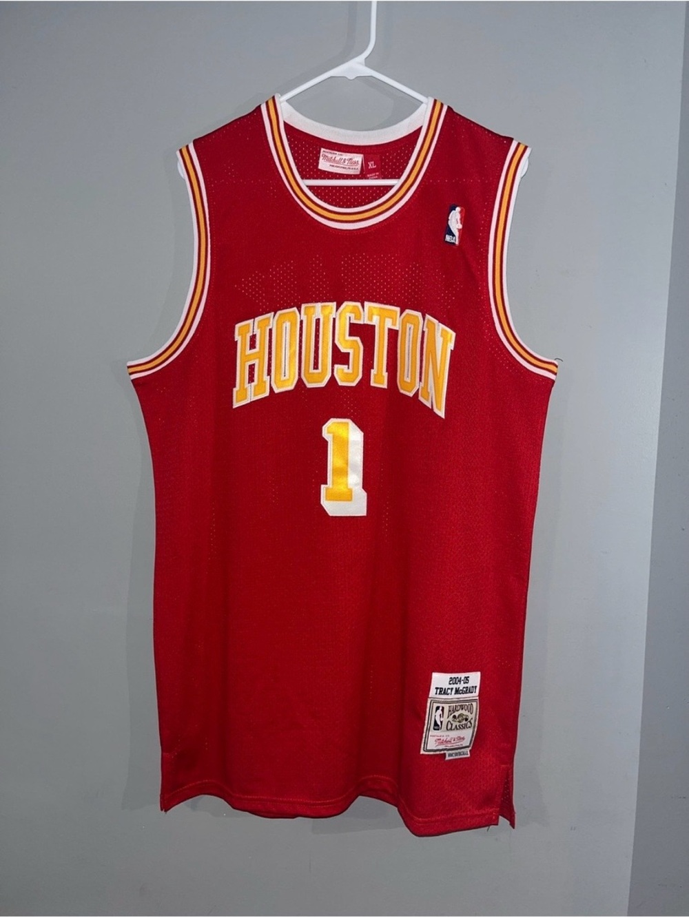 Houston Rockets Red No. 1 Tracy McGrady Retro Sewn Throwback HWC NBA Jersey - Picture 4 of 10